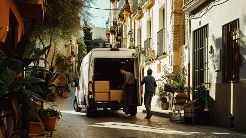 furgoneta para transportar cajas