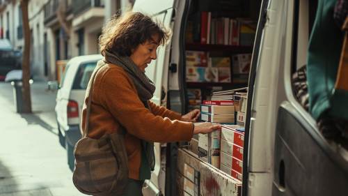 furgoneta para vendedora libros